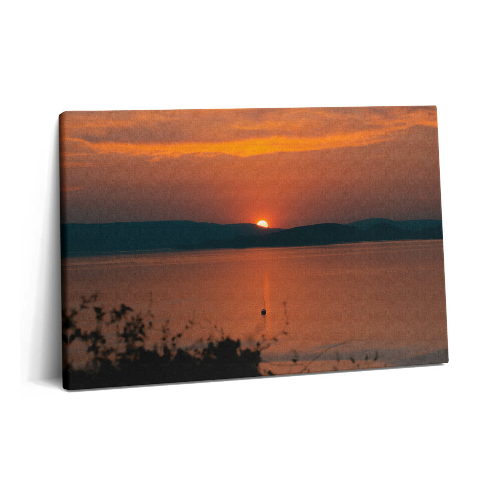 Tablou pe pânză 60x40 Lacul Balaton și apusul soarelui