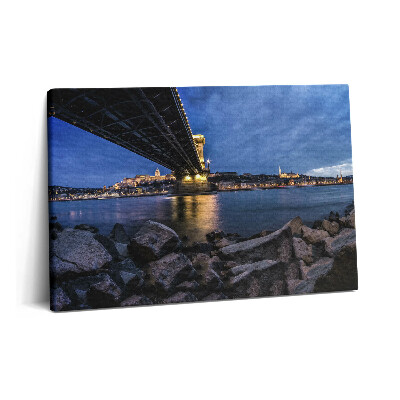 Tablou pe pânză 60x40 Țărm stâncos sub pod