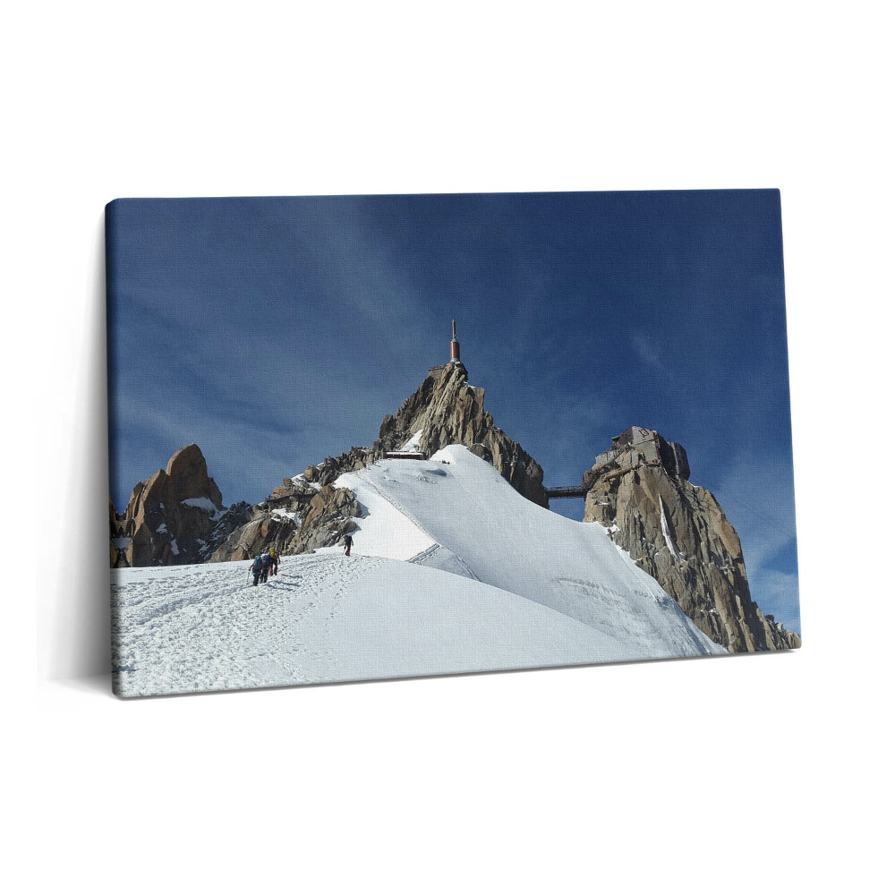 Tablou pe pânză 60x40 Vârful muntelui iarna