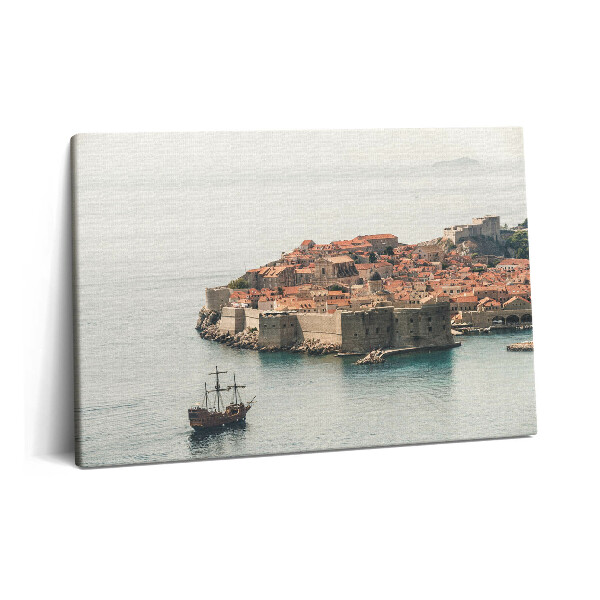 Tablou pe pânză 60x40 Navă cu pânze în Dubrovnik