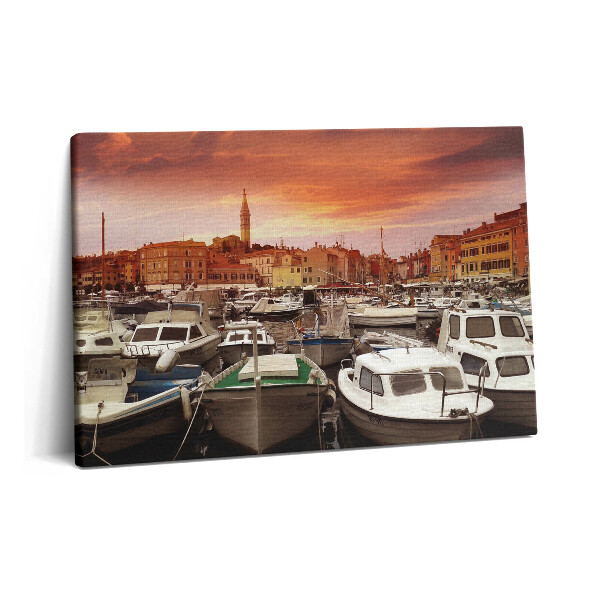 Tablou pe pânză 60x40 Dig cu bărci în Croația