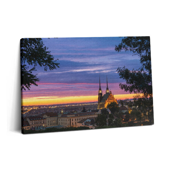 Tablou pe pânză 60x40 Răsărit de soare în Brno