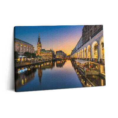 Tablou pe pânză 60x40 Primăria orașului Hamburg, Germania