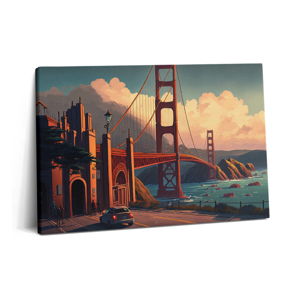 Tablou pe pânză 60x40 Ilustrație a unui pod din San Francisco