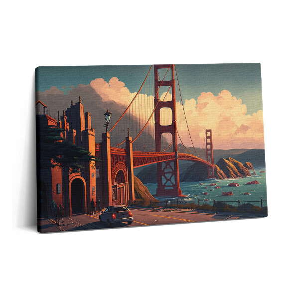 Tablou pe pânză 60x40 Ilustrație a unui pod din San Francisco