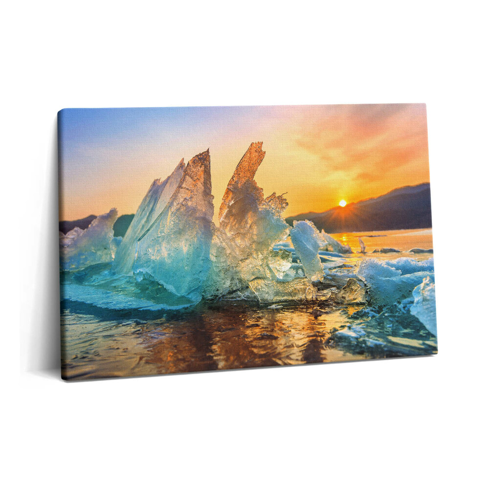 Tablou pe pânză 60x40 O bucată de gheață la răsăritul soarelui