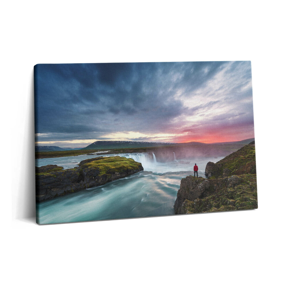 Tablou pe pânză 60x40 Peisaj cu cascada Godafoss