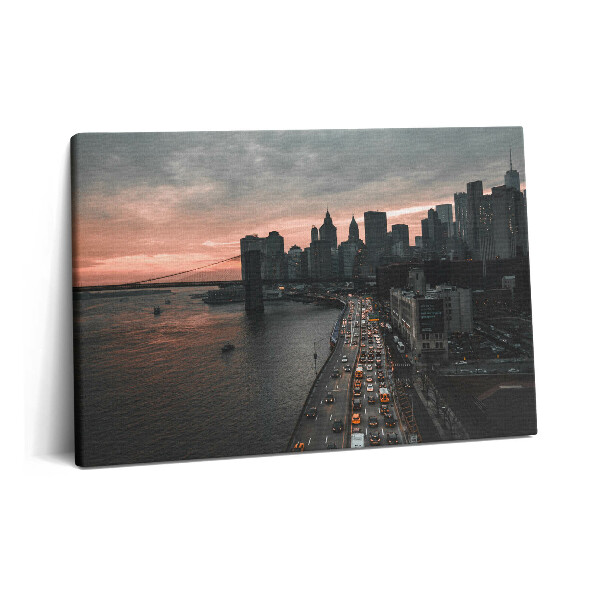 Tablou pe pânză 60x40 Panoramă a orașului la răsăritul soarelui