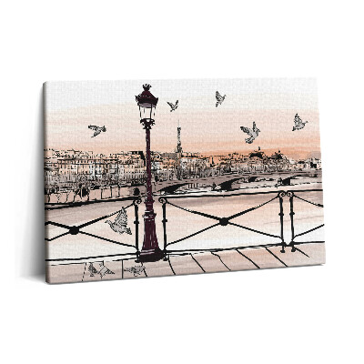 Tablou pe pânză 60x40 Apus de soare pe Sena