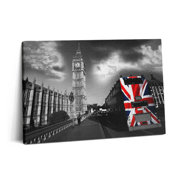 Tablou pe pânză 60x40 Big Ben și autobuzul londonez