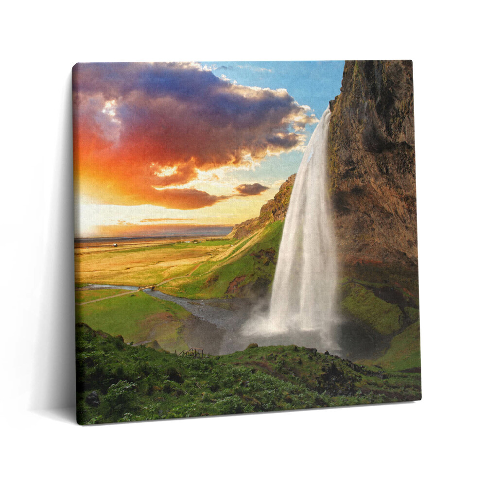 Tablou pe pânză canvas 60x60 Cascadă în Islanda