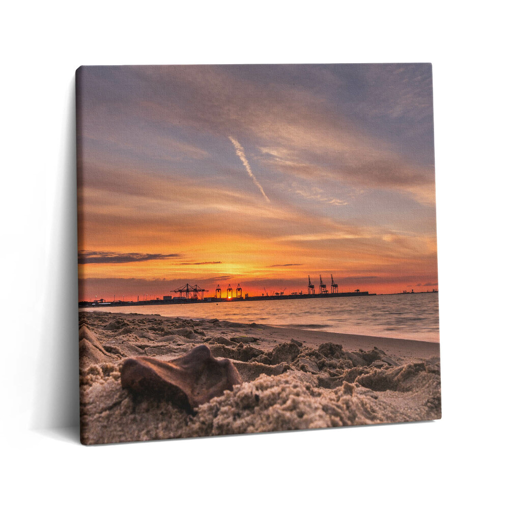 Tablou pe pânză canvas 60x60 Apus de soare peste plajă