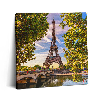 Tablou pe pânză canvas 60x60 Turnul Eiffel printre copaci