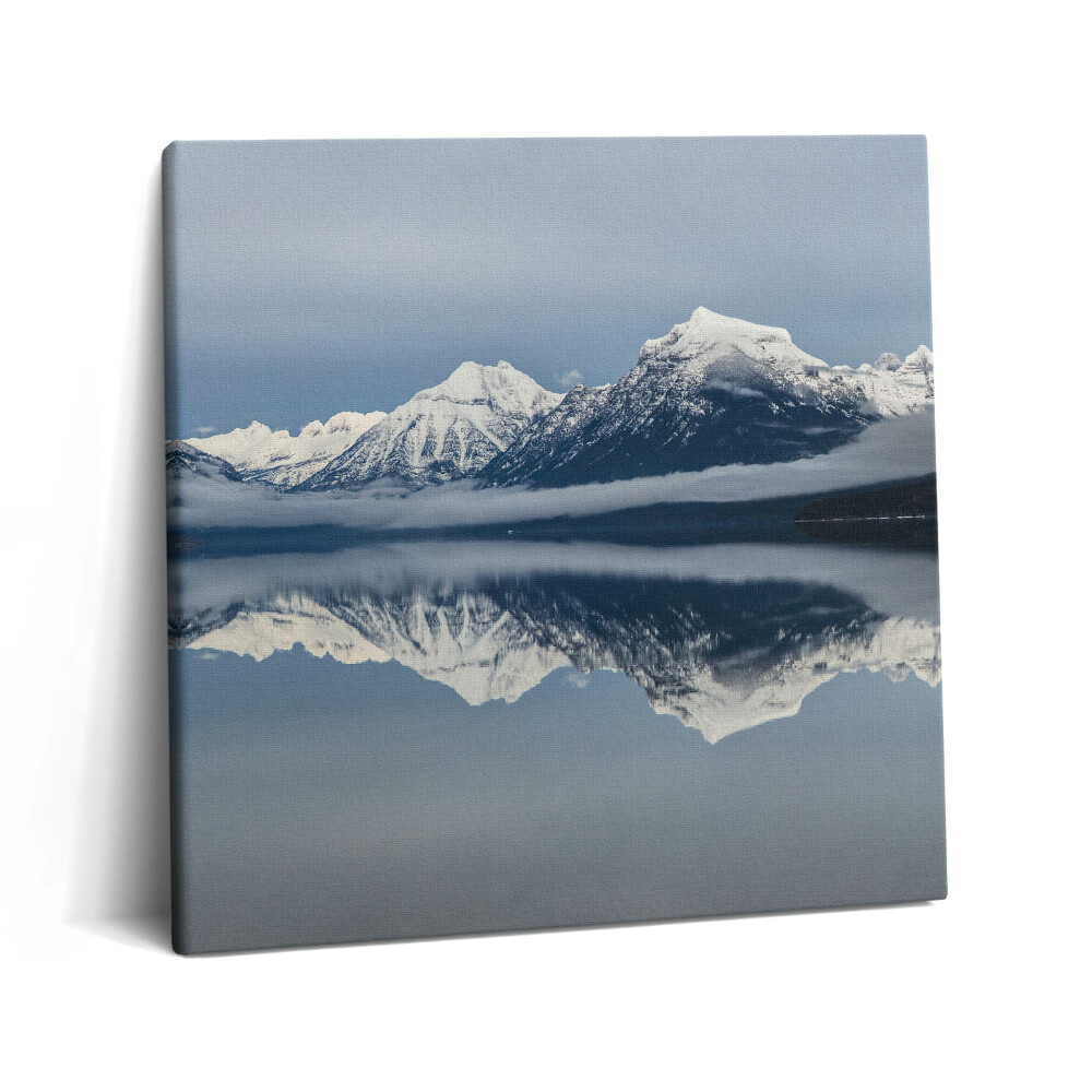 Tablou pe pânză canvas 60x60 Reflexia munților în lac