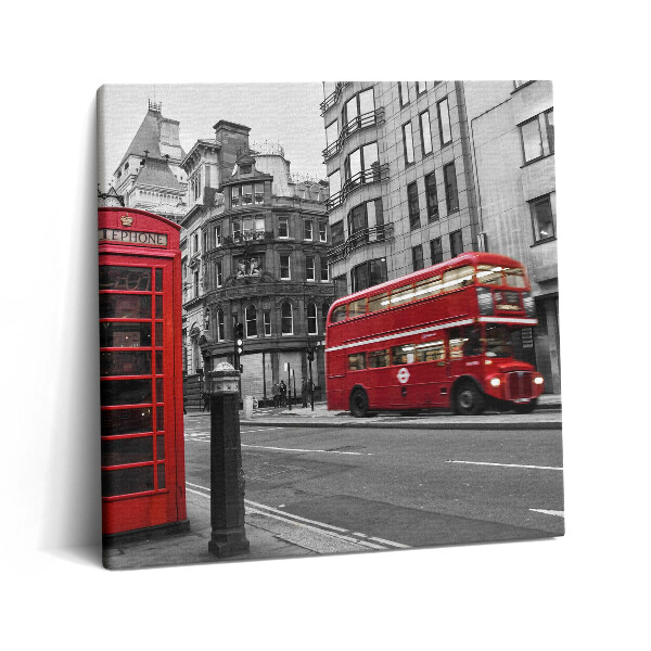 Tablou pe pânză canvas 60x60 Autobuz american istoric pe stradă