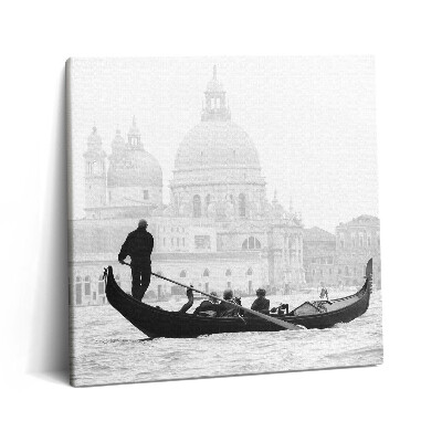 Tablou pe pânză canvas 60x60 Gondolă cu vedere la oraș