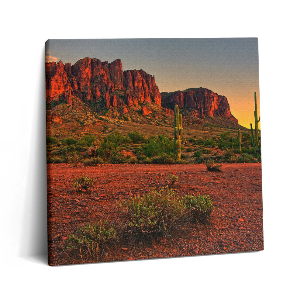 Tablou pe pânză canvas 60x60 Apus de soare cu un munte în Phoenix, Arizona