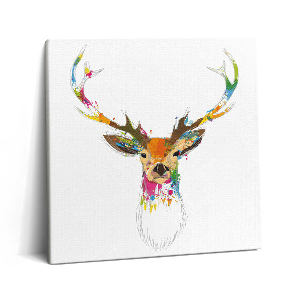 Tablou pe pânză canvas 60x60 Ilustrație colorată a unui cap de cerb