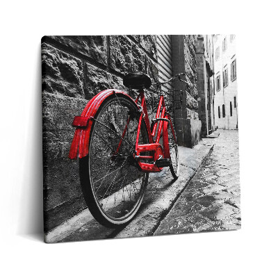 Tablou pe pânză canvas 60x60 Bicicletă vintage și stradă retro a orașului