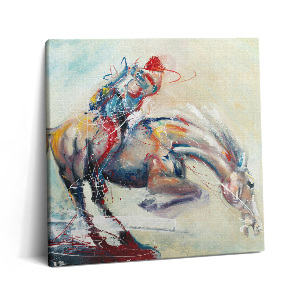 Tablou pe pânză canvas 60x60 Ilustrație a cailor în galop