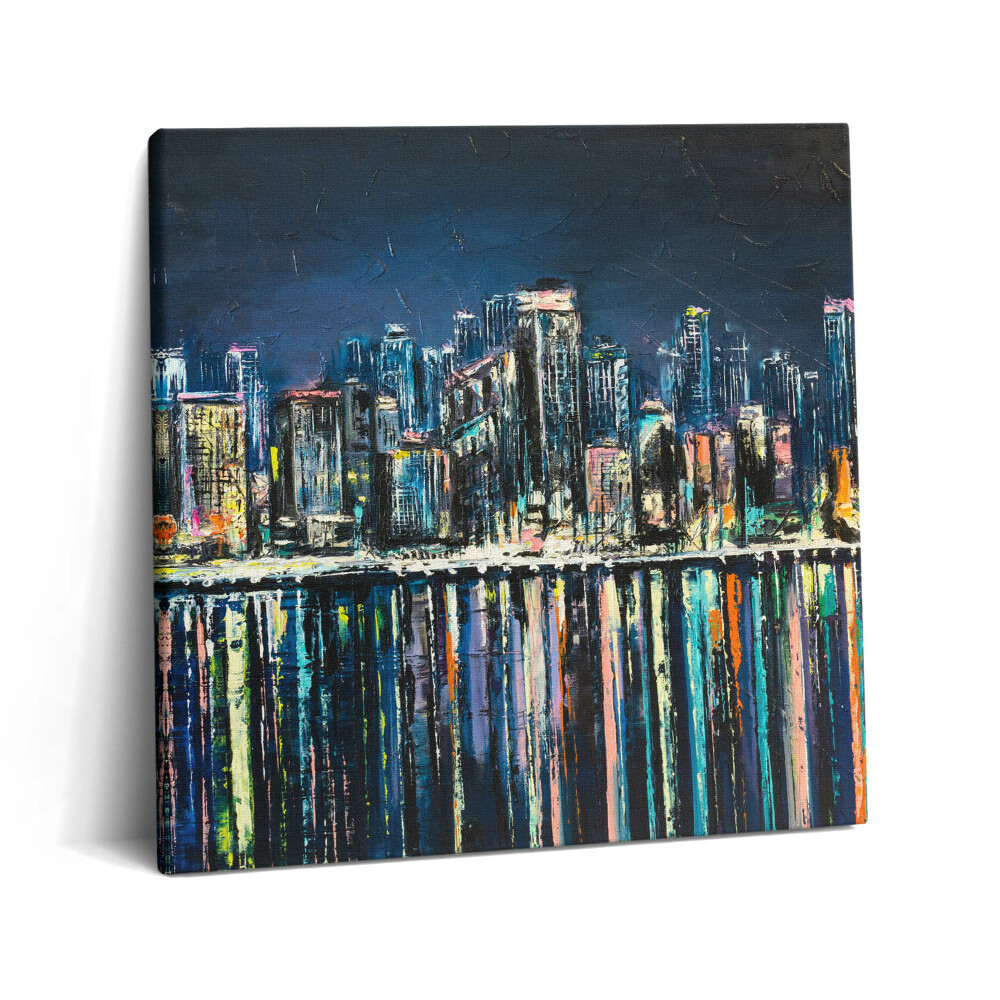 Tablou pe pânză canvas 60x60 Țara Florilor – un oraș de coastă fantastic