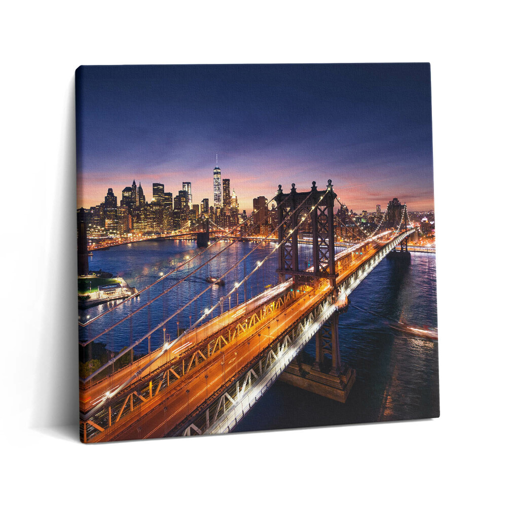 Tablou pe pânză canvas 60x60 New York - apus de soare peste Manhattan