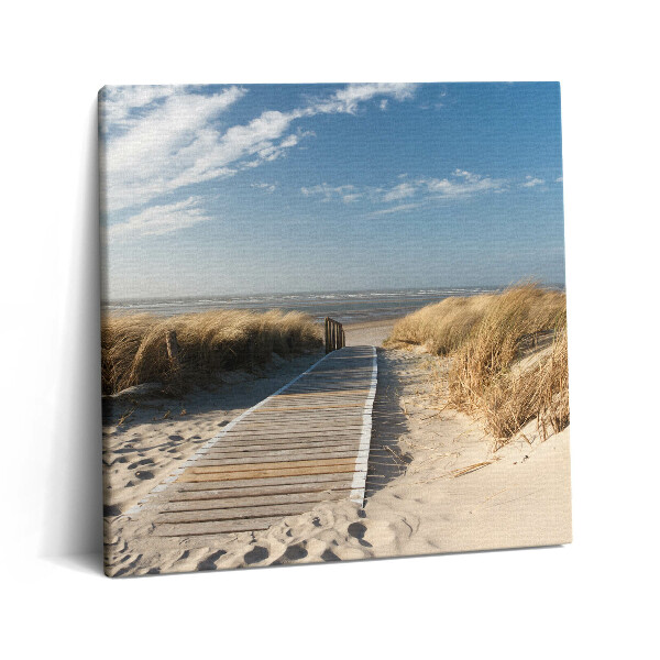 Tablou pe pânză canvas 60x60 Vedere la plajă și mare