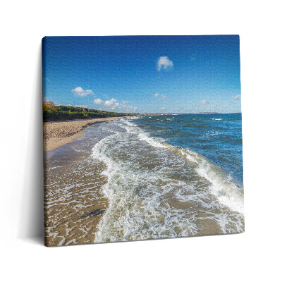Tablou pe pânză canvas 60x60 Malul plajei și valurile mării