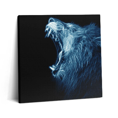 Tablou pe pânză canvas 60x60 Limbajul corpului leului sălbatic