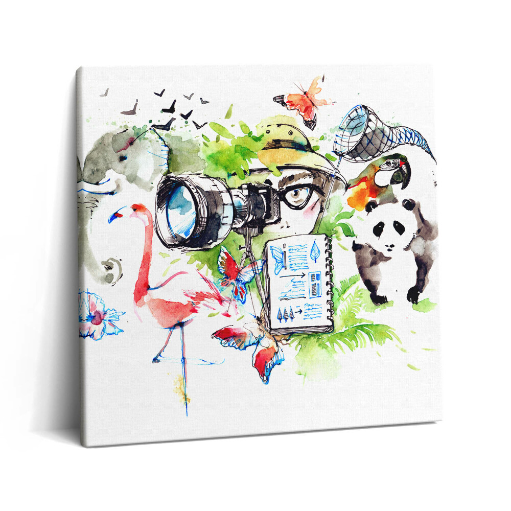 Tablou pe pânză canvas 60x60 Acuarelă natură animală și zoolog