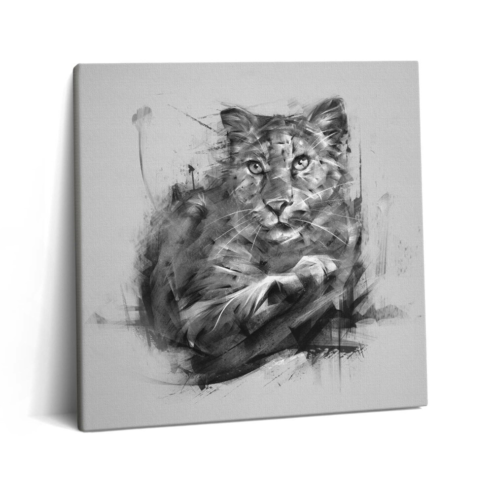 Tablou pe pânză canvas 60x60 Tânărul leu – Hakuna Matata