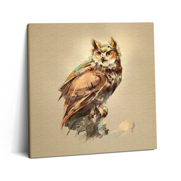 Tablou pe pânză canvas 60x60 Bufnița, un simbol al științei și înțelepciunii