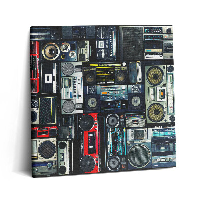 Tablou pe pânză canvas 60x60 Muzică - Boombox vintage