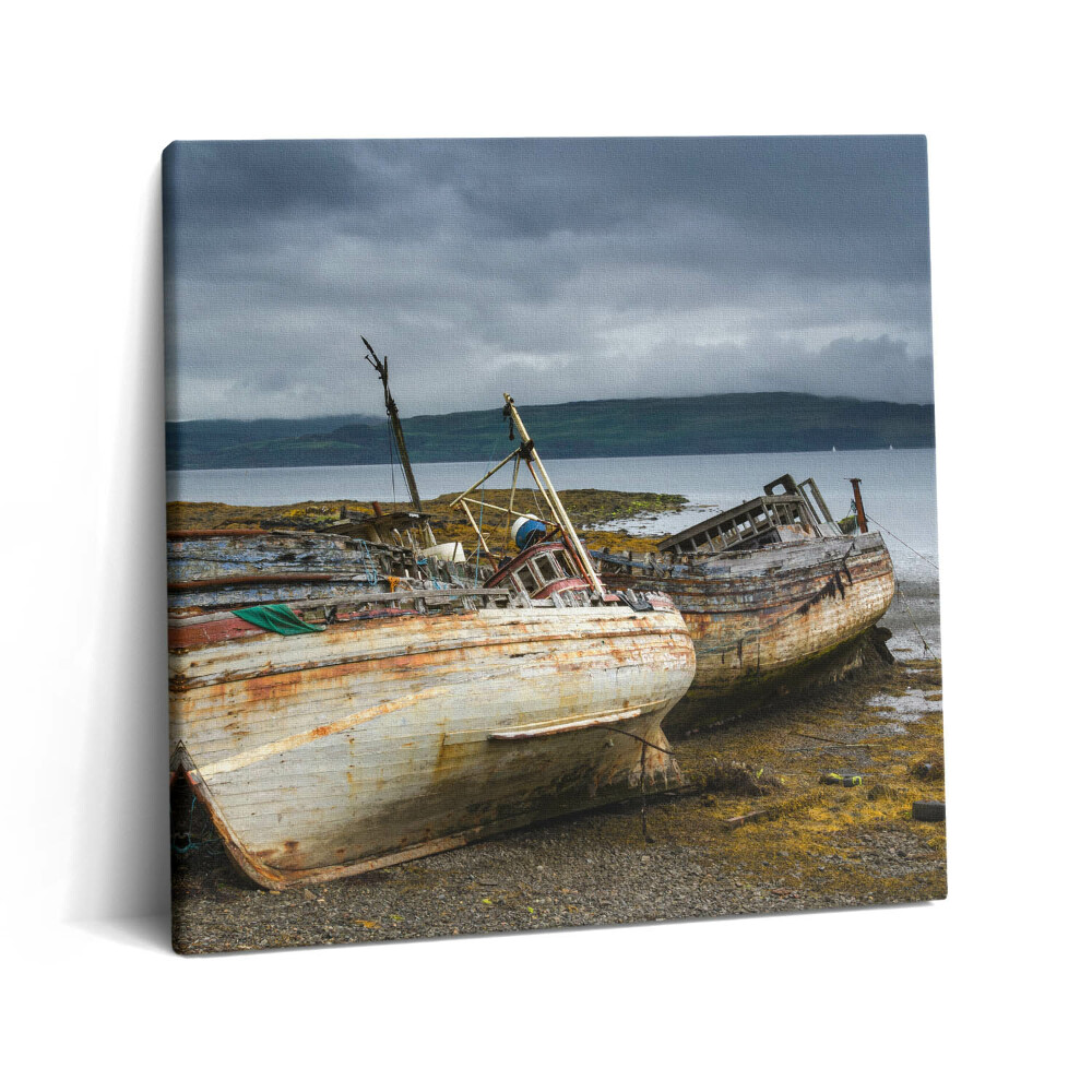 Tablou pe pânză canvas 60x60 Golful Salen și bărcile