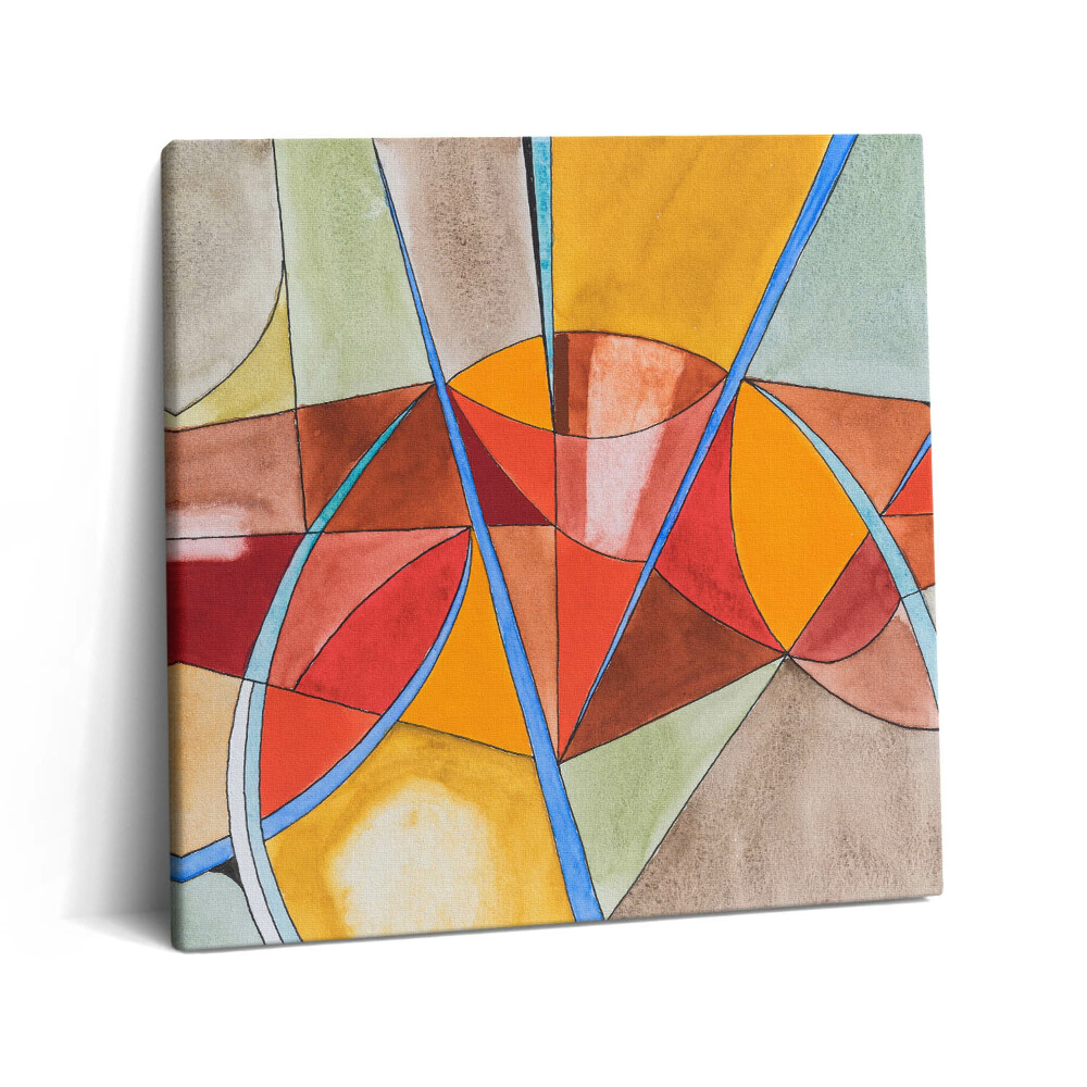 Tablou pe pânză canvas 60x60 Artă - Vitralii portocalii