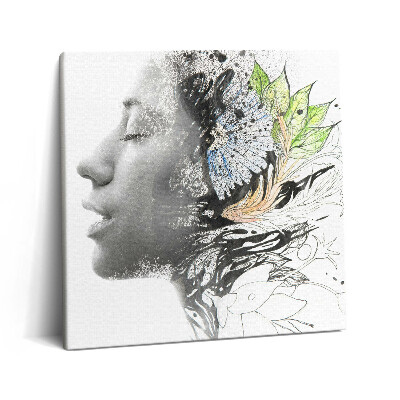 Tablou pe pânză canvas 60x60 Abstracția capului unei femei