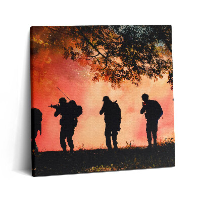 Tablou pe pânză canvas 60x60 Soldați pe câmpul de luptă