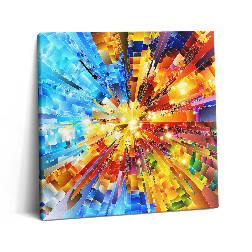 Tablou pe pânză canvas 60x60 Compoziție 3D cu culori saturate