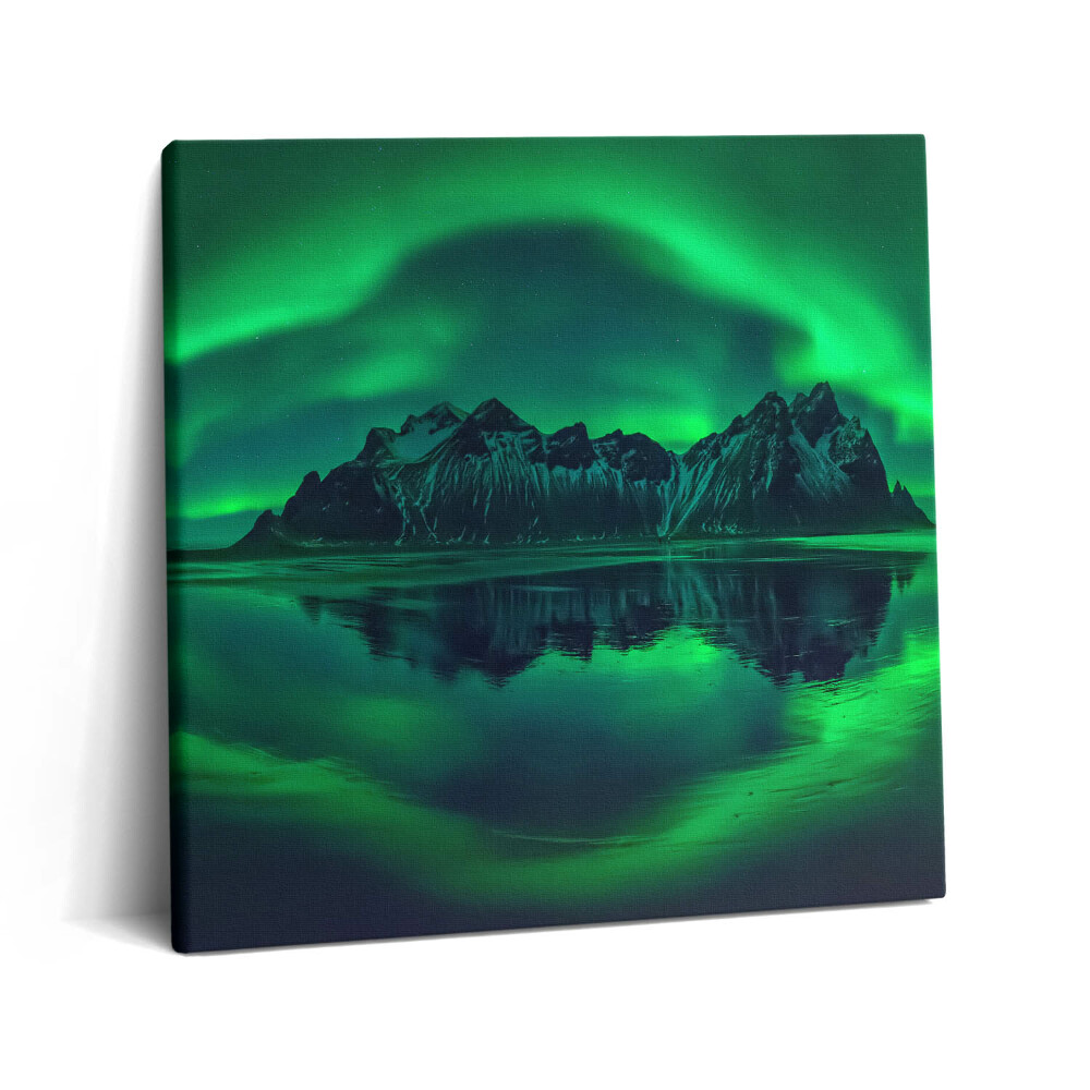 Tablou pe pânză canvas 60x60 Aurora Boreală - Imagine în Oglindă