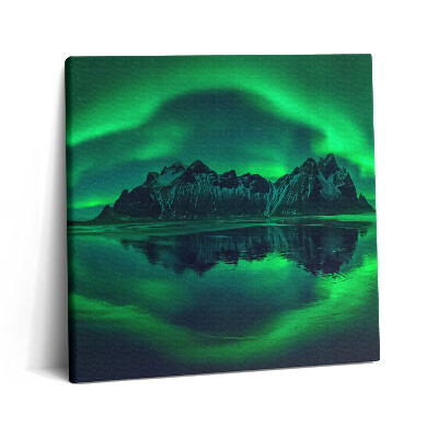 Tablou pe pânză canvas 60x60 Aurora Boreală - Imagine în Oglindă