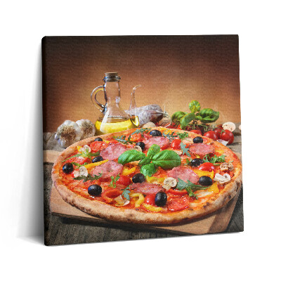 Tablou pe pânză canvas 60x60 Pizza italiană cu ulei de măsline