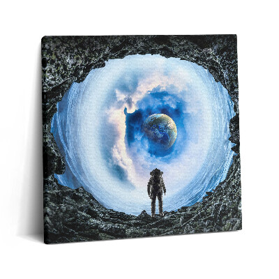 Tablou pe pânză canvas 60x60 Gaură spațială și astronaut