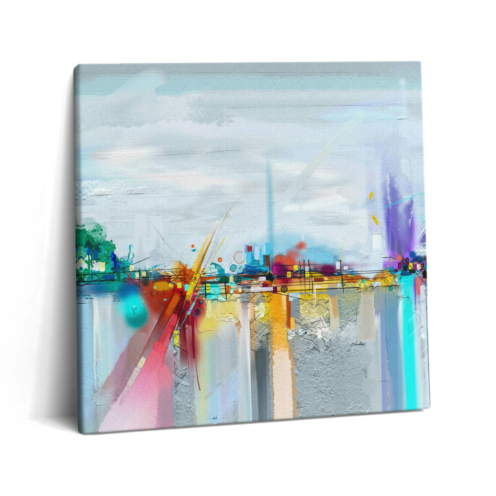 Tablou pe pânză canvas 60x60 Peisaj abstract cu ulei