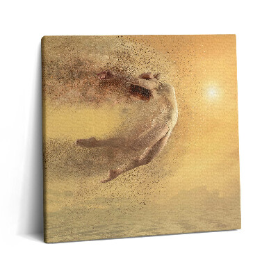 Tablou pe pânză canvas 60x60 Femeie într-o siluetă dinamică săritoare