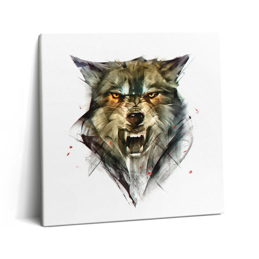 Tablou pe pânză canvas 60x60 Portretul desenat al unui lup