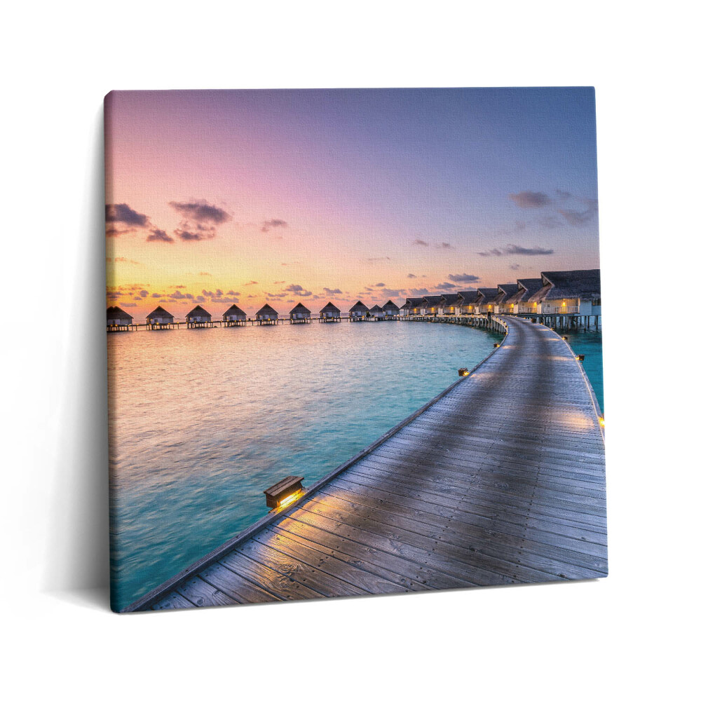 Tablou pe pânză canvas 60x60 Apus de soare în Maldive
