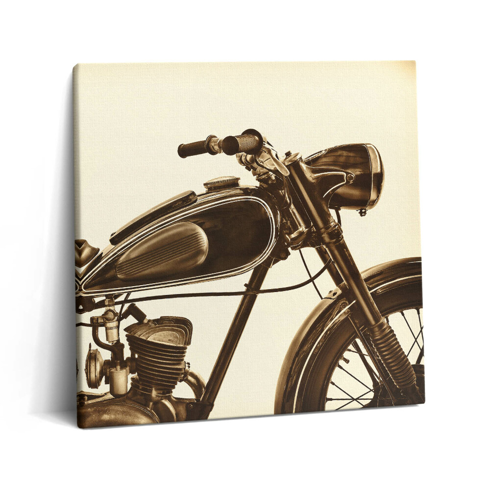 Tablou pe pânză canvas 60x60 Retro sepia - motocicletă de epocă