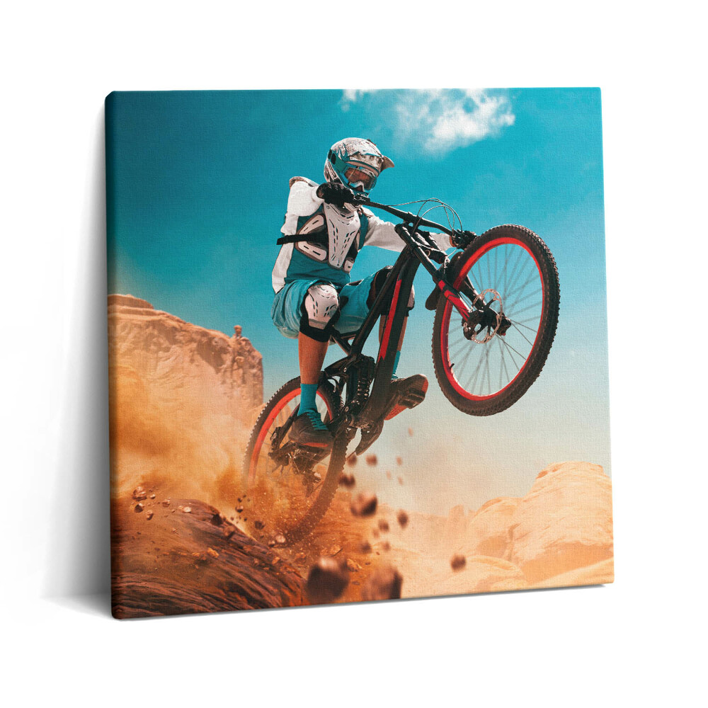 Tablou pe pânză canvas 60x60 Mergând cu motocicleta în deșert