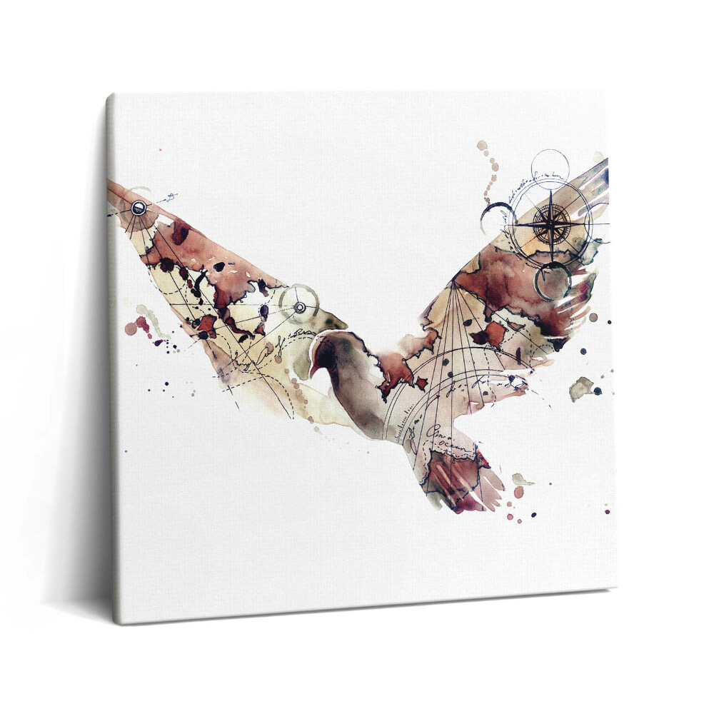 Tablou pe pânză canvas 60x60 Acuarelă abstractă de păsări