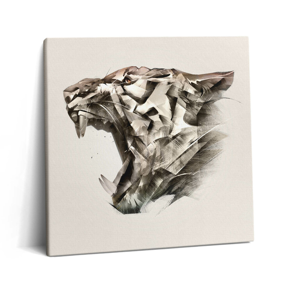 Tablou pe pânză canvas 60x60 Portretul pictat al unui tigru